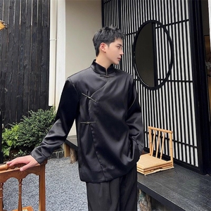 春季新款中式立领金属扣男女上衣潮流复古有内衬外套C173图片