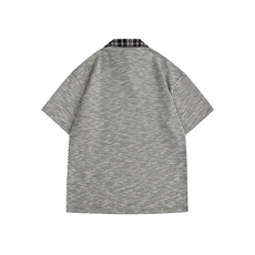 夏季美式潮牌格子内衬翻领舒适亲肤宽松大码POLO衬衫PL702-P45，男装Polo衫，电商B306