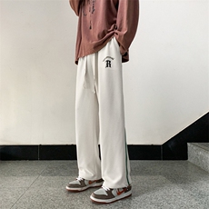 2025春夏季新款华夫格直筒长裤卫裤男休闲束脚阔腿裤K1060-P40，男装休闲裤，星座207