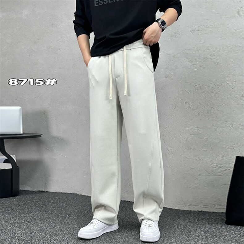 男宽松纯色休闲长裤潮流百搭阔腿裤A329-K8715-P65，男装休闲裤，电商A329