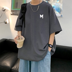 抖音得物二开现货供应220克夏装重磅美式高街宽松短袖t恤MT32，男装T恤，电商A486-1