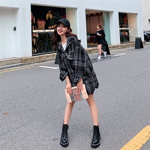新款粗花呢宽松小香风外套洋气时尚舒适保暖优雅减龄图片
