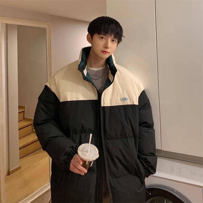 冬季新款宽松面包服美式复古立领棉服男撞色棉衣外套MY9060-P100,男装棉衣,电商A128