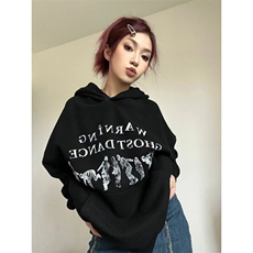 C376-P55美式复古人像印花卫衣秋冬宽松长袖卫衣上衣男女款潮，男装卫衣，星座617A-2