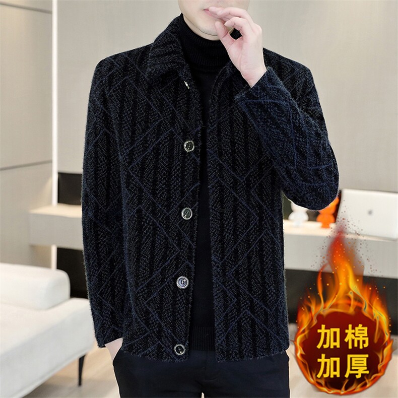 冬季新款韩版修身加棉加厚翻领毛呢大衣短款夹克外套男A75P140，男装毛呢大衣，电商B226