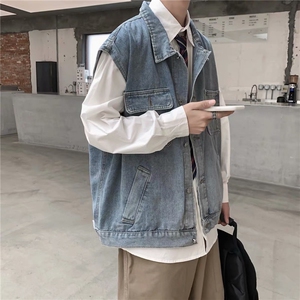 牛仔马甲男2025年秋季新款宽松夹克港风百搭工装外套MJ141-P50图片