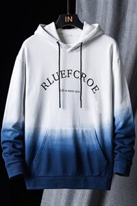 渐变色连帽卫衣潮流宽松韩版百搭休闲上衣服秋季外套DF73T图片