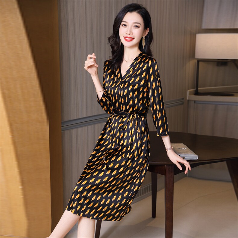 高级感轻奢洋气真丝连衣裙女春季2026新款高端大气显瘦真丝裙子,女装连衣裙,阿舍尔精品