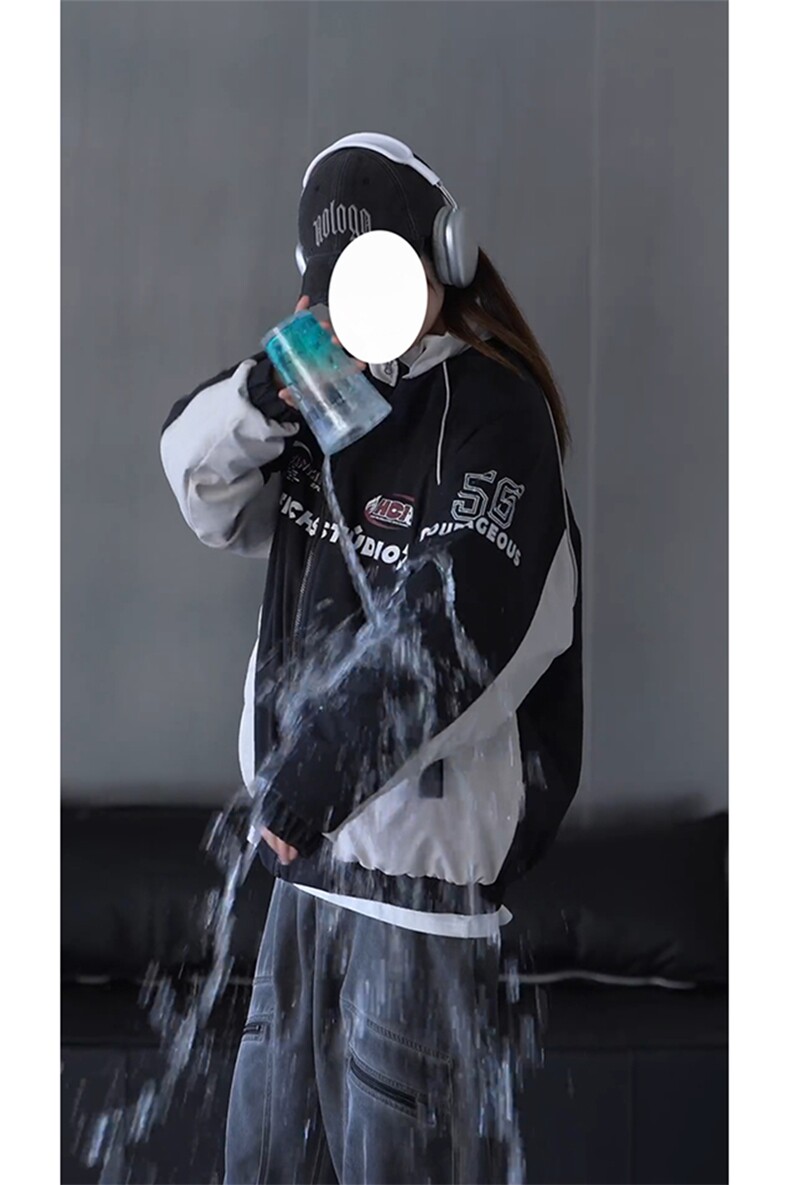 抖音视频截图只展示大货印花立领机车潮牌棉服77950特P85,男装棉衣,星座226-2