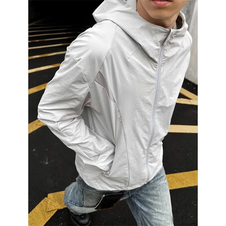 现货（网图慎用）连帽特批P55立领特批P50激光冲孔防晒衣男J5256，男装防晒衣，电商A001