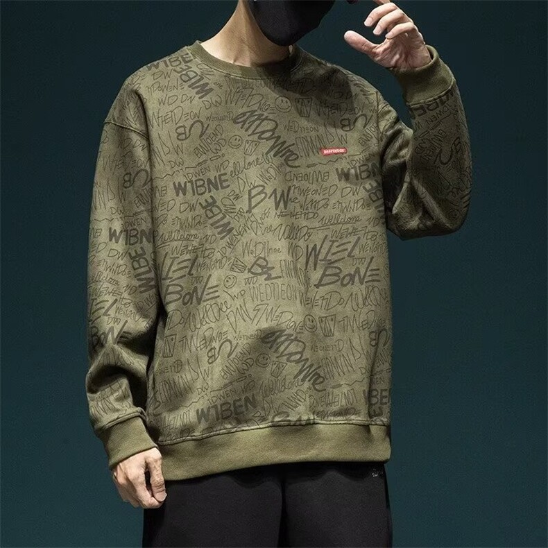 春秋季新款卫衣男潮牌印花宽松休闲百搭卫衣WY102-P38,男装卫衣,星座208-5