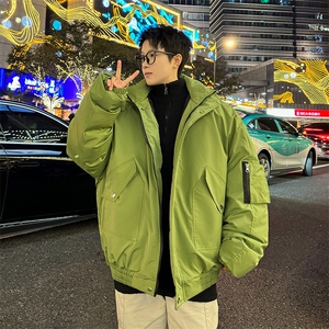 堆堆袖棉衣男冬季新款港风宽松连帽棉服MF9006-P88图片
