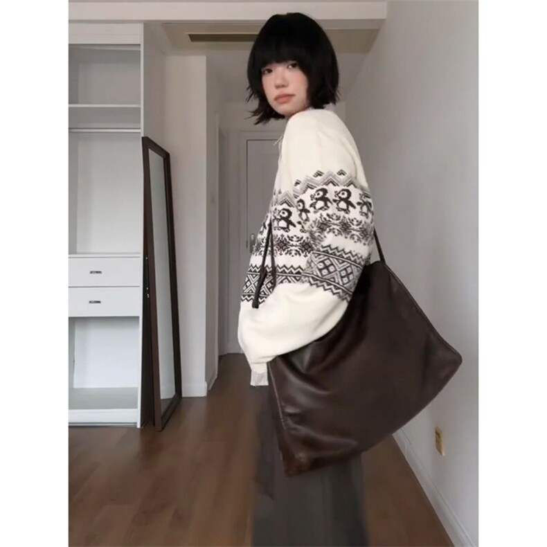 重磅秋冬装北极绒套头毛衣美式复古休闲慵懒风提花工艺针织衫外套,男装针织衫/毛衣,电商A486-1