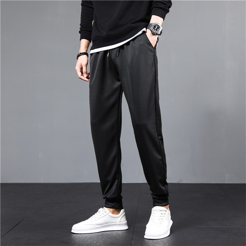 秋季新款透气男士休闲裤子男宽松运动加肥大码哈伦弹力束脚裤男装，男装休闲裤，星座1712