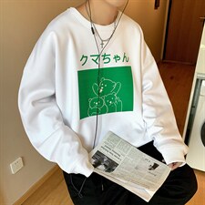 秋品340克抖音品质印花圆领卫衣宽松216-2-WY100-P40白色，男装卫衣，星座716-1