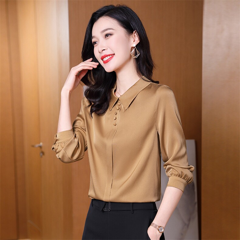 重磅真丝衬衫女士2026新款春季高端长袖衬衣真丝上衣,女装衬衫,阿舍尔精品