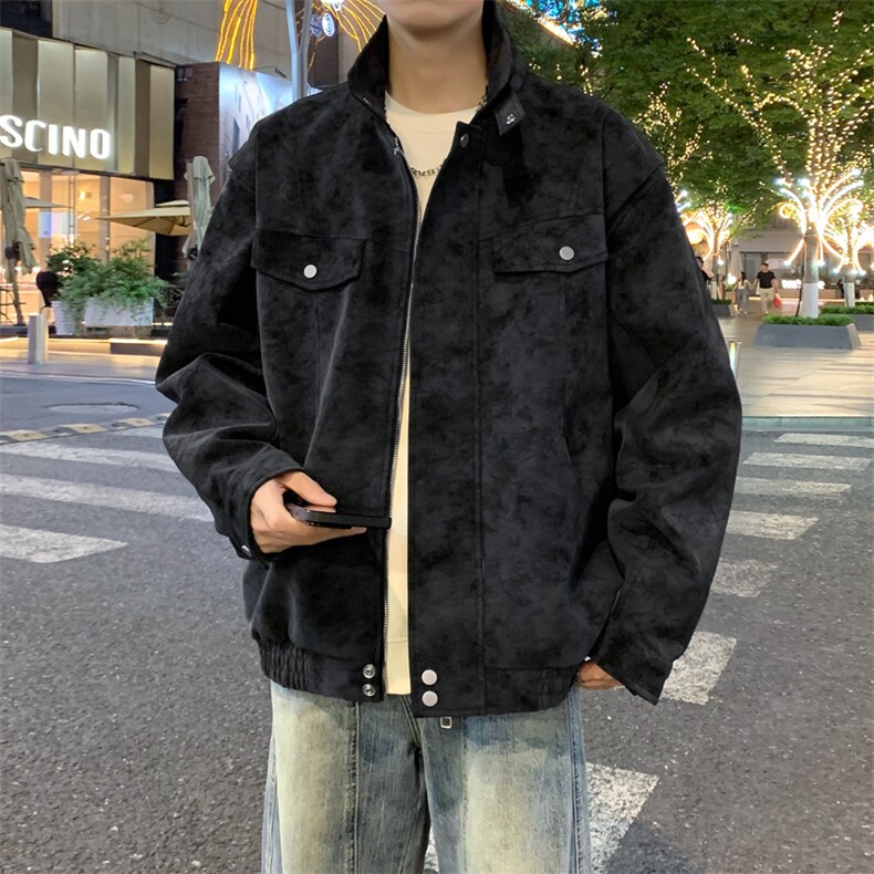 秋冬新款时尚休闲皮衣拉链外套男士JK02559-P95图片
