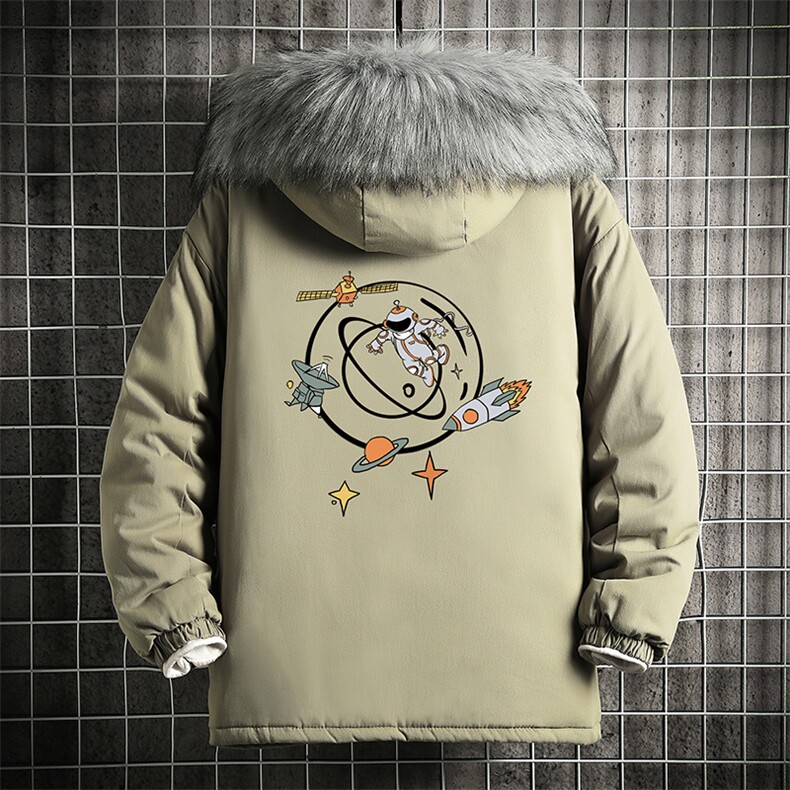 MM48142P130冬季大毛领棉衣男士大码加厚棉袄男棉服网格,男装棉衣,电商A040A
