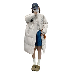 现货  白色字母棉服女冬季宽松过膝  2C206-L20-P175-K258图片