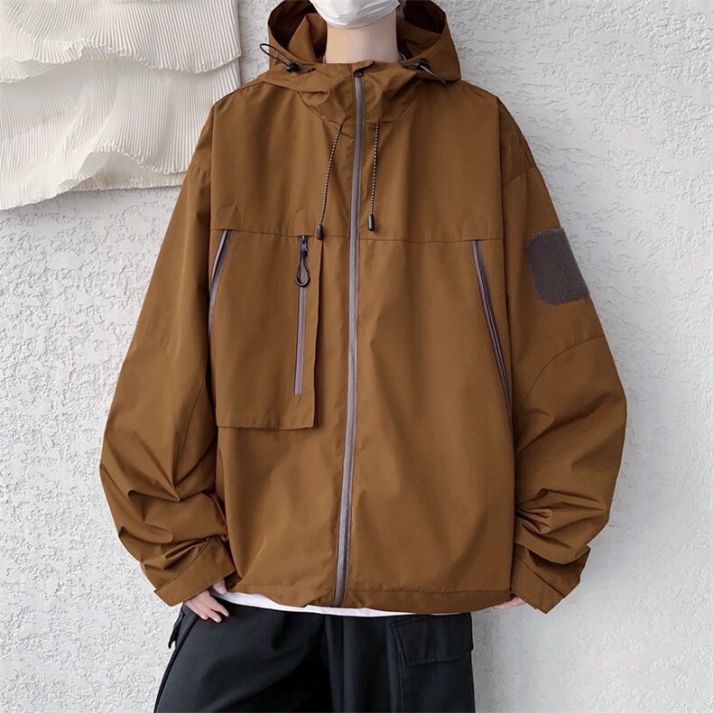 中性风工装冲锋衣男高品纯色宽松夹克外套DSA157B-J91-P60,男装夹克,电商A157B