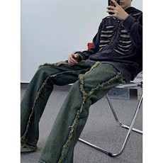 美式高街潮牌破坏骷髅刺绣做旧连帽卫衣休闲外套WY124特P59，女装短外套，星座908-1