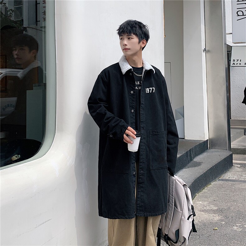 FY5015J-98限价138M-5XL加绒羊羔绒cityboy风衣长款大码宽松过膝,男装风衣,星座116