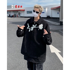 复古暗黑玫瑰花拉链夹克特殊面料cleanfit小众短款秋外套JK192，男装夹克，星座1116A-1（原606A）