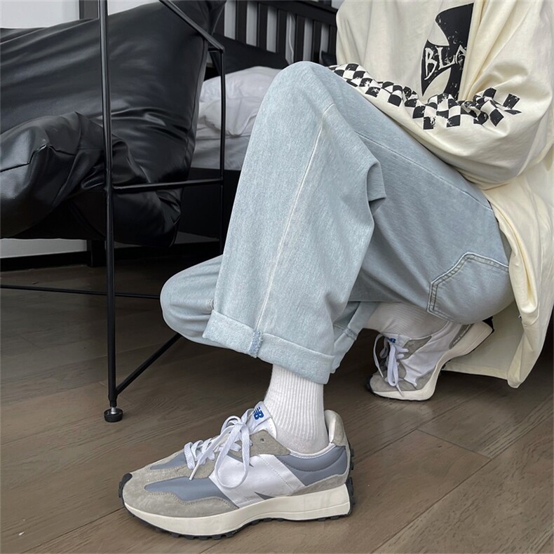 @高品质春季牛仔裤男女中性纯色直筒阔腿裤A080-9231-P30控48,男装牛仔裤,电商A080