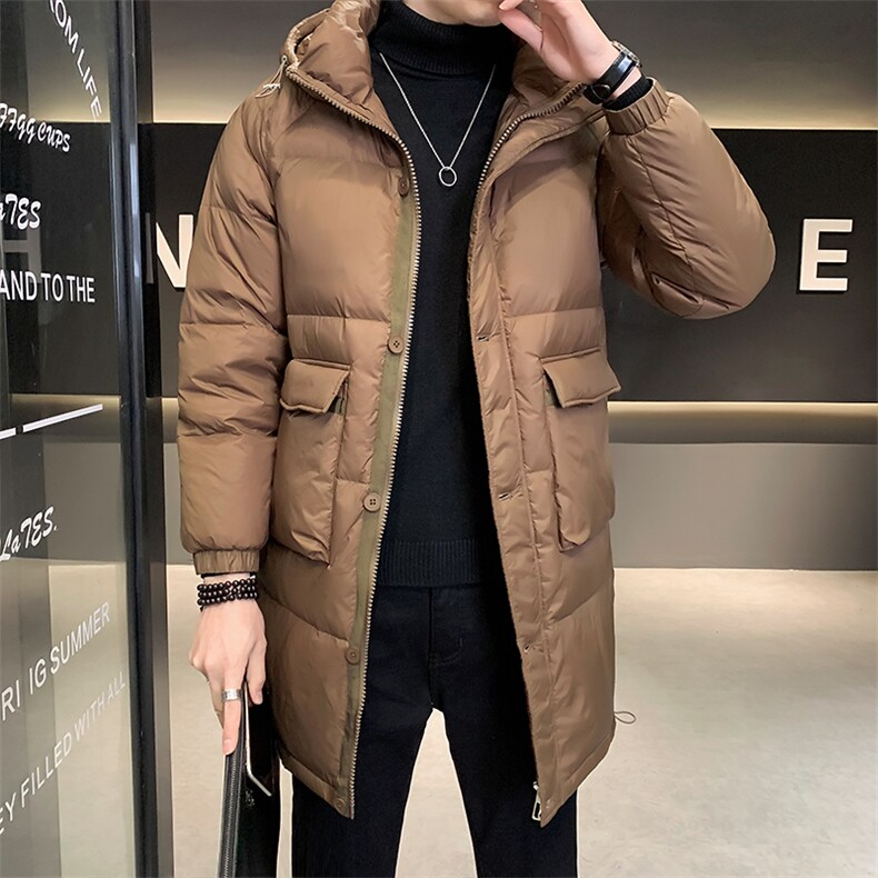 2023冬季中长款灰鸭绒纯色休闲羽绒服时尚上衣外套男YR8051-P245,男装羽绒服,电商A413