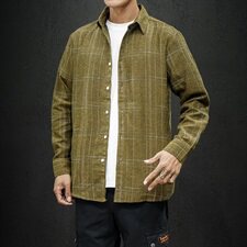 秋季男士宽松个性线条潮衬衫青少年日系大码潮男寸衣CS335-P35，男装衬衫，电商A128