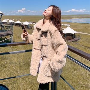 韩系软糯羊羔毛外套女2025冬季新款宽松皮毛一体保暖毛茸茸大衣图片