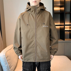 冲锋衣连帽夹克男宽松落肩纯色上衣外套DSA157B-JK727-P58，男装夹克，电商A157B