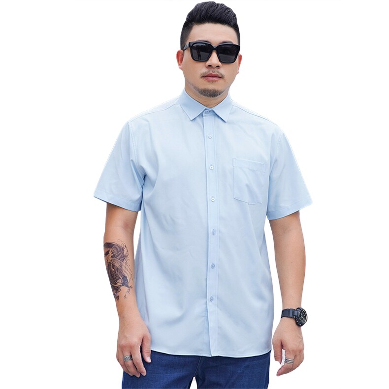 2XL-10XL夏季弹力大码短袖衬衣男休闲宽松衬衫可穿350斤8820,男装衬衫,星座802
