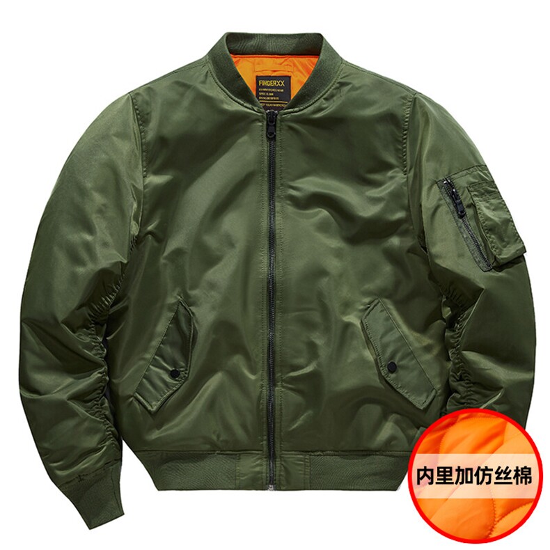 主推款：外套男飞行员夹克教练春秋冬加棉大码工装机车服棒球服棉,男装夹克,星座210-5(原414-2)