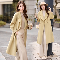 现货手工缝制冬季保暖新款时尚气质通列舒适街头大西装双面呢大衣，女装双面呢大衣，丽美静依