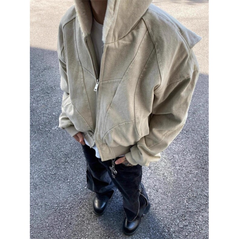 M66-P110美式哈灵顿夹克男秋冬季座山雕重磅帆布外套短款加绒棉服图片