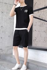 夏季短袖t恤男潮牌套装初中高中学生运动一套帅气两件套T779-P42，男装套装，星座1206（原A206）