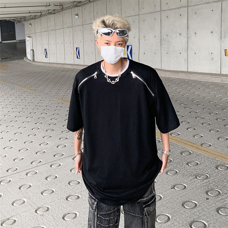2024高街T恤男士短袖韩版潮流宽松夏季新款ins百搭体恤ST408-P33图片