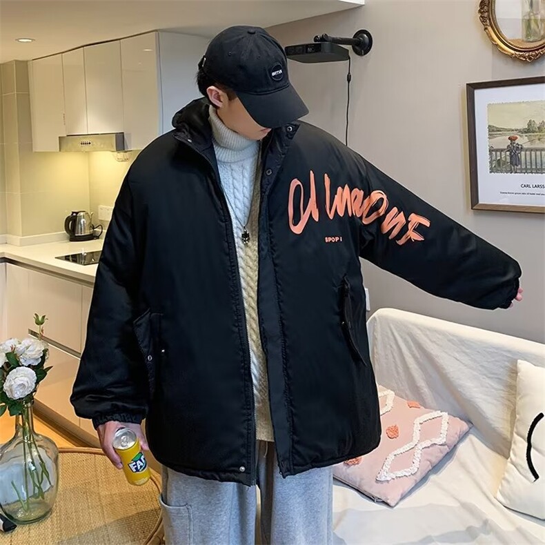 设计感小众袄情侣装外套冬季宽松加厚潮牌服男W5848-P82,男装棉衣,星座512-3