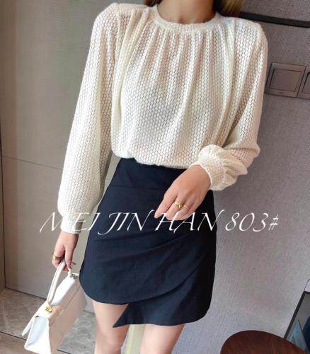 美巾涵秋季拉绒洞洞打底上衣，其它，美巾涵