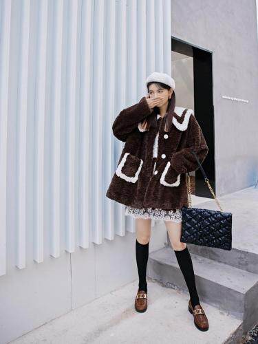 毛绒外套，女装，YOUER DENG