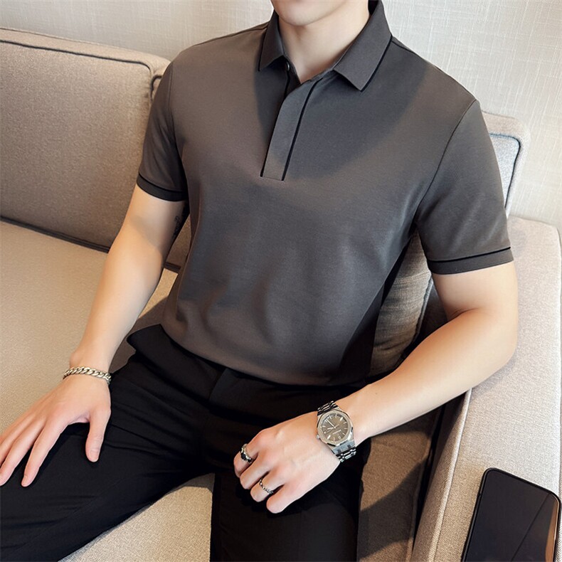 2025主推款备货高品质夏季新款短袖T恤翻领Polo衫D342-2256-P48图片