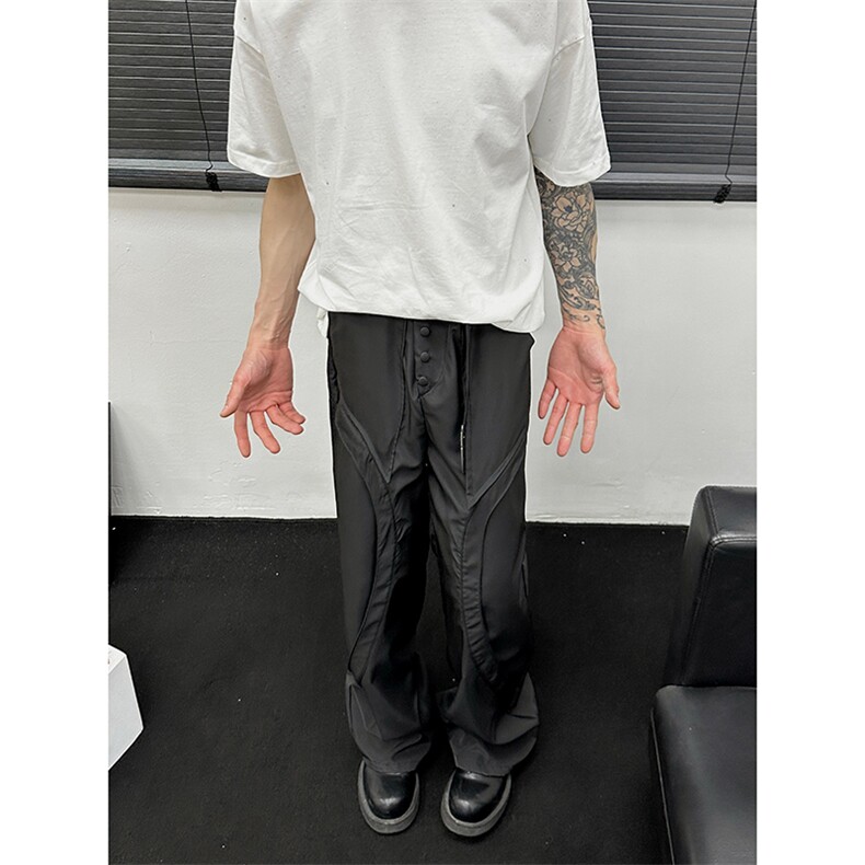 cleanfit解构设计感西裤修身微喇叭高街vibe高级感，男装西裤，星座310A-4