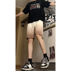 渐变运动短裤情侣宽松直筒五分裤A456特P30，男装牛仔裤，电商A309