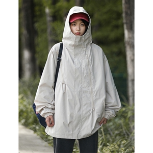 港风美式vibe潮流宽松连帽冲锋衣夹克男潮 XZ213-JK6601-P65控88图片