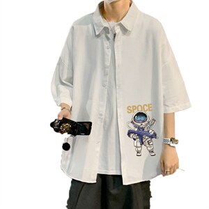 ！夏款港风冰丝衬衣男黑寸衫男白短袖衬衫男DXC285-P30图片