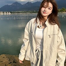 26春装高品质老钱风立领夹克外套男女美式潮牌拉链工装风宽松上衣，男装夹克，电商A486