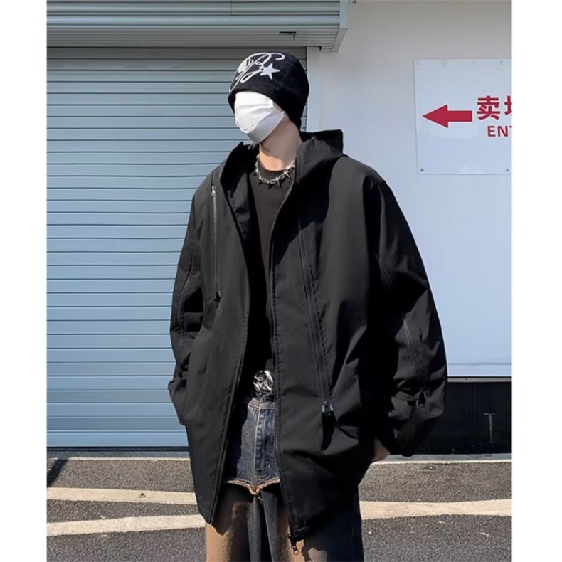 美式机能拉链工装高级感衣服加厚夹克棉衣YM75P78,男装棉衣,星座1116-2