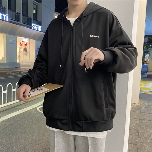 2021百搭宽松休闲显瘦连帽抽绳简约外套男XW190-特批35，男装卫衣，星座718-1