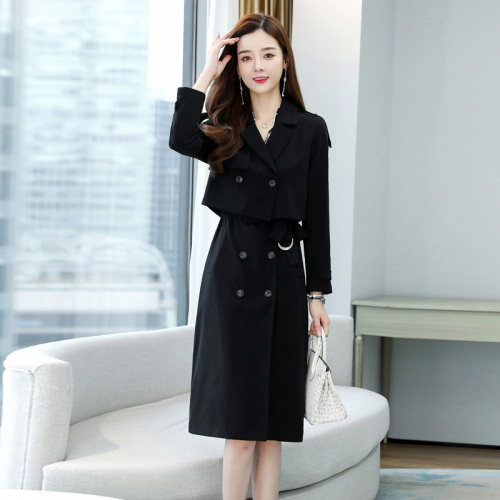 职业套装女2023春秋新款时尚气质女神范收腰短款西装连衣裙两件套,女装套装/套裙,江南富贵女